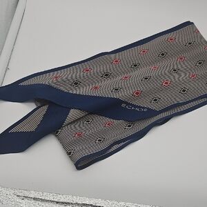 Echo Women's Scarf with Navy and Red Diamond Pattern